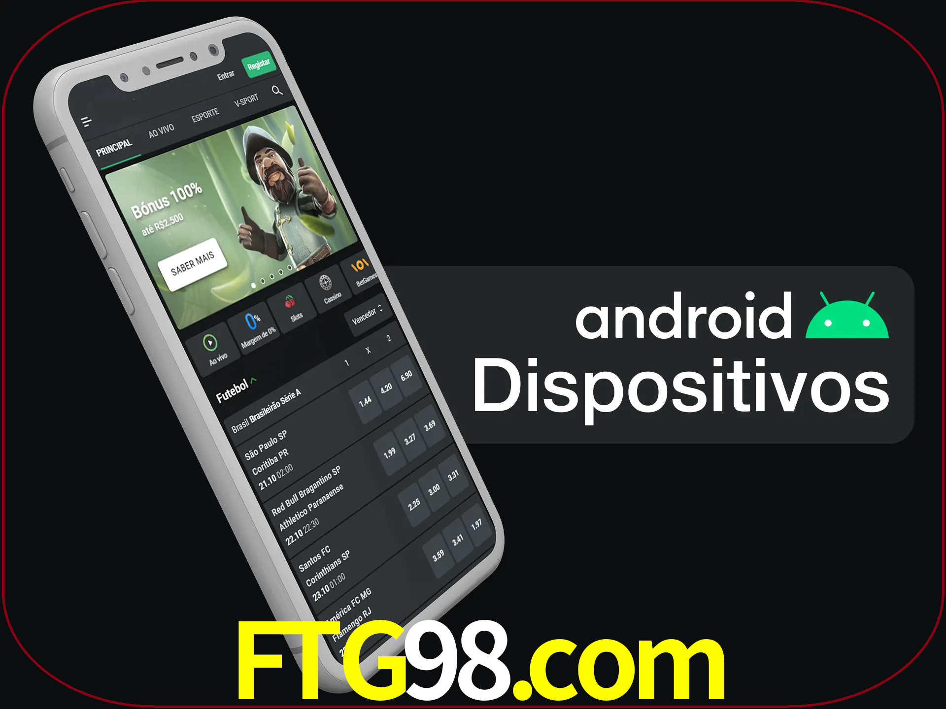O aplicativo suporta a maioria de todos os dispositivos Android.