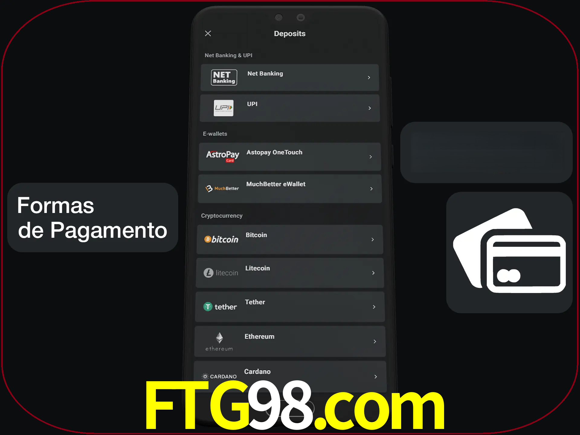 Escolha a forma de pagamento de sua preferência.